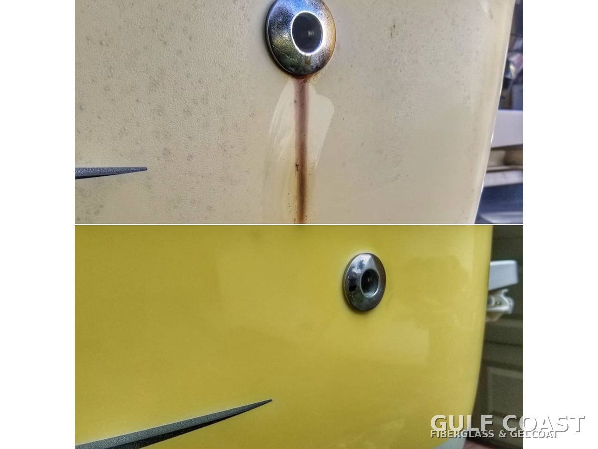 Boat color restoration by Gulf Coast Fiberglass and Gelcoat in Tampa